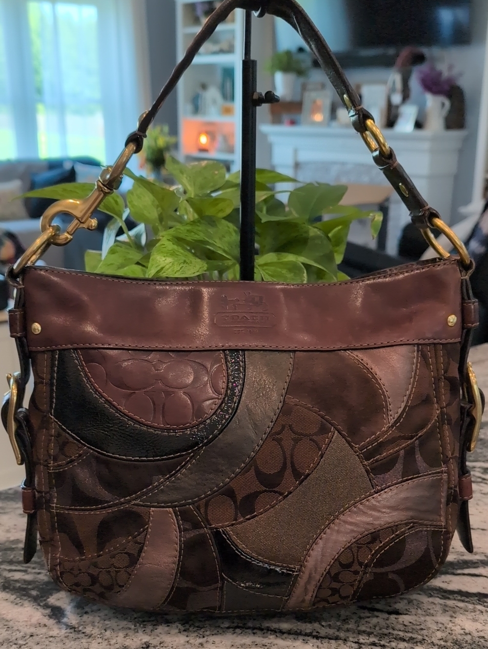 Coach Zoe Patchwork Leather Hobo Shoulder Bag